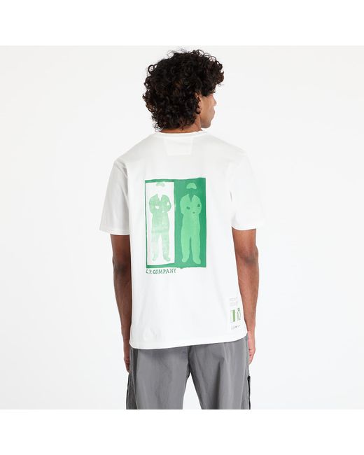 C P Company T-Shirt Logo-Print Jersey T-Shirt in het White voor heren