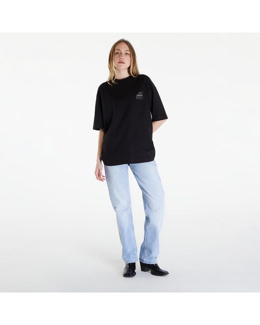 Calvin Klein Black Jeans Warp Logo Boyfriend Short Sleeve Tee