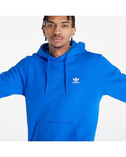 Adidas Originals Blue Trefoil Essential Hoodie Semi Lucid for men