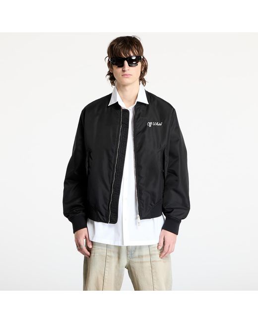 Off-White c/o Virgil Abloh Black Bomber Script Nyl Varsity Bomber for men