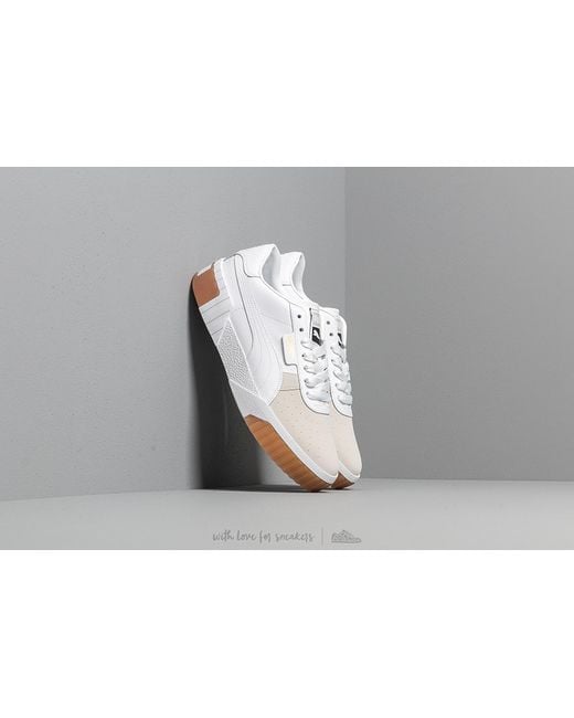 PUMA Rubber Exotic Cali Trainers With Gum Sole in White | Lyst