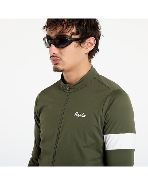 Rapha Jersey Core Thermal Long Sleeve Jersey Dark in het Green voor heren