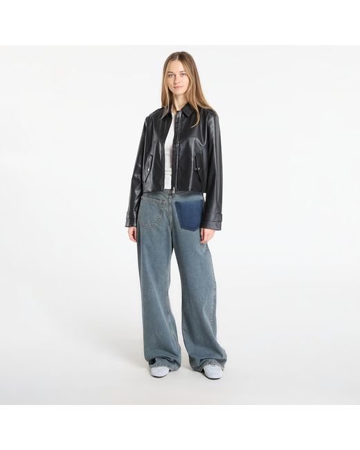 Calvin Klein Black Jacket Jeans Leather Moto Jacket
