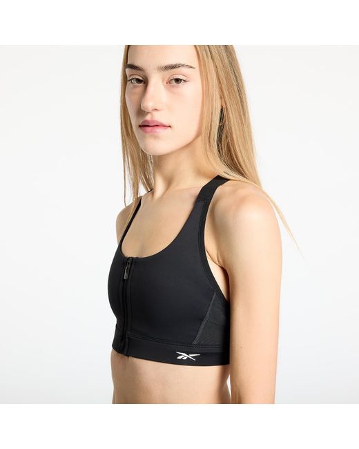Reebok Black Lux Front-Zip High Bralet