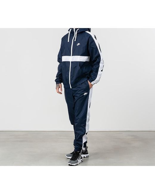 Nike Blue Sportswear Ce Woven Track Suit Midnight Navy/ White/ Midnight Navy/ White for men