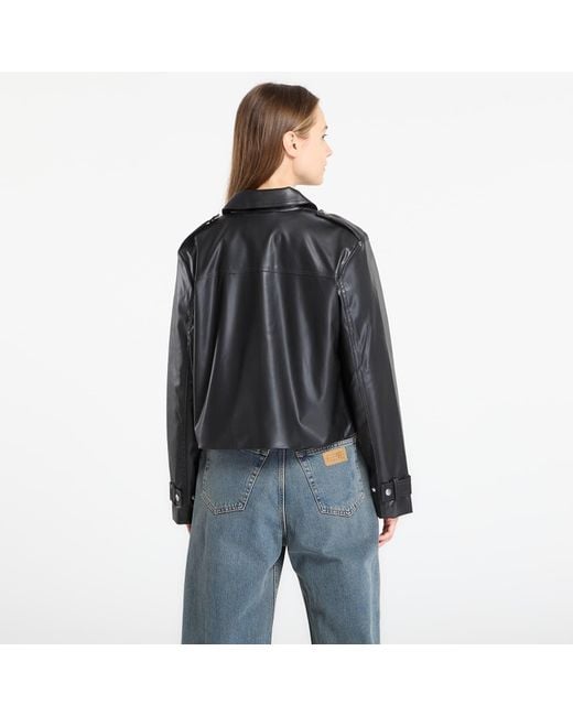 Calvin Klein Black Jacket Jeans Leather Moto Jacket