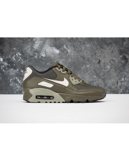 Nike Leather Air Max 90 Mesh (gs) Cargo Khaki/ Light Bone | Lyst