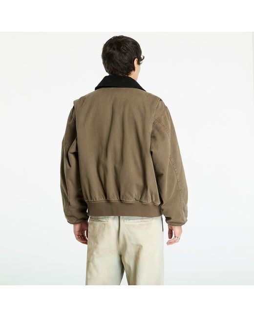 Obey Brown Jacket Obey Fade Wash Cwu Jacket for men