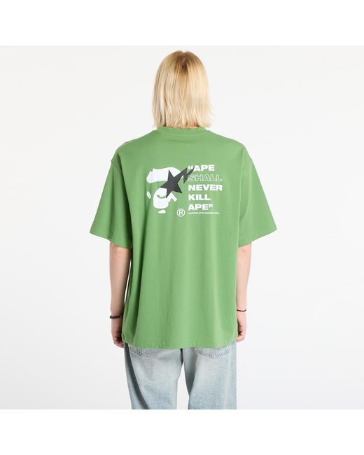A Bathing Ape T-Shirt Bape Sta Ape Face Relaxed Fit Tee in Green für Herren
