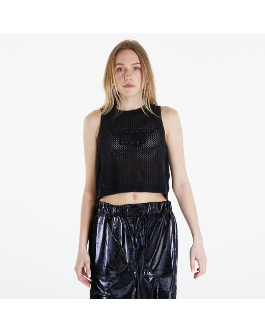 Tommy Hilfiger Black Tank Top Tommy Jeans Open Stitch Flag Tank Top