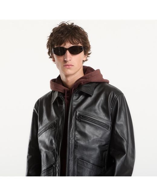 Y-3 Black Jacket Leather Blouson for men