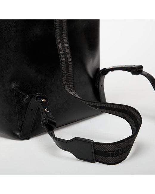 Tommy Hilfiger Black Logotape Backpack