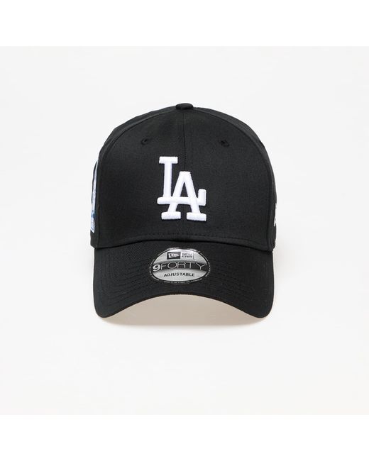 KTZ Black Los Angeles Dodgers World Series Patch 9Forty Adjustable Cap