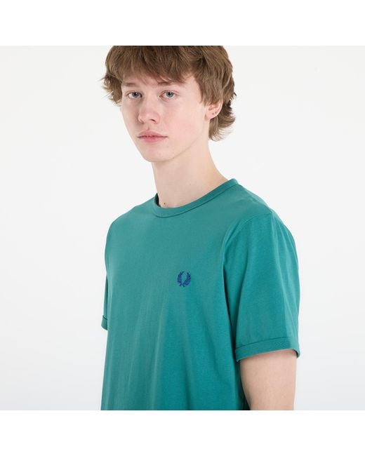 Fred Perry T-Shirt Ringer T-Shirt in het Blue voor heren