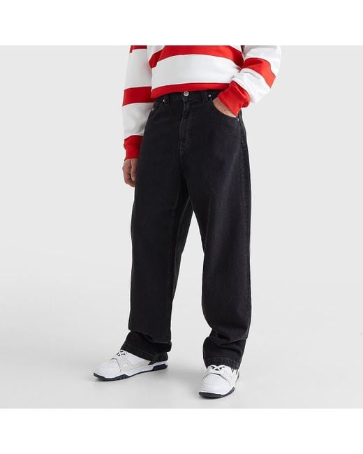 Tommy Hilfiger Black Aiden baggy Pants Denim for men