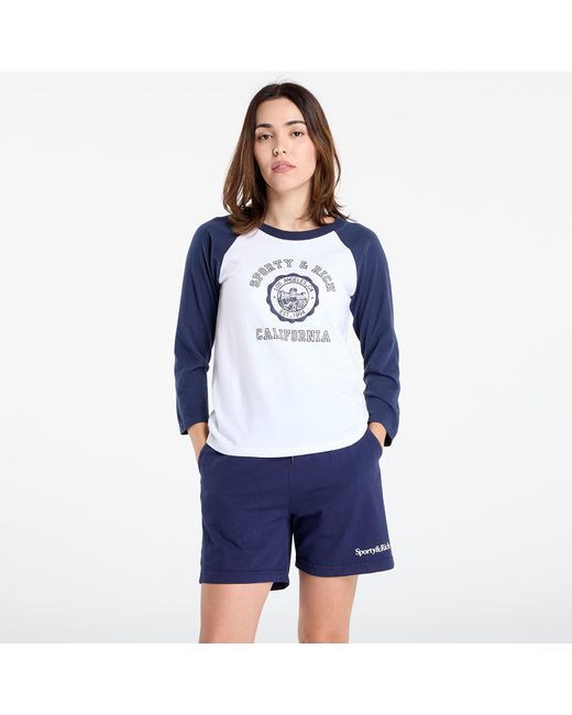 Sporty & Rich Blue T-Shirt California Emblem Soft Baseball Tee/ Dark