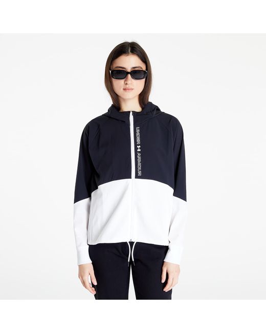 Under Armour Woven Fz Jacket Black/ White/ White in Blue | Lyst