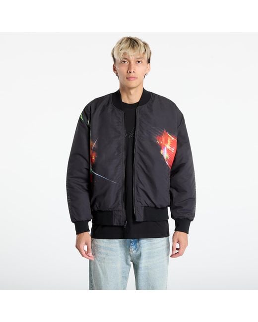 Pleasures Black Jacket Daft Club Reversible Bomber for men