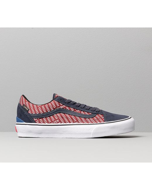 high top vans burgundy and blue