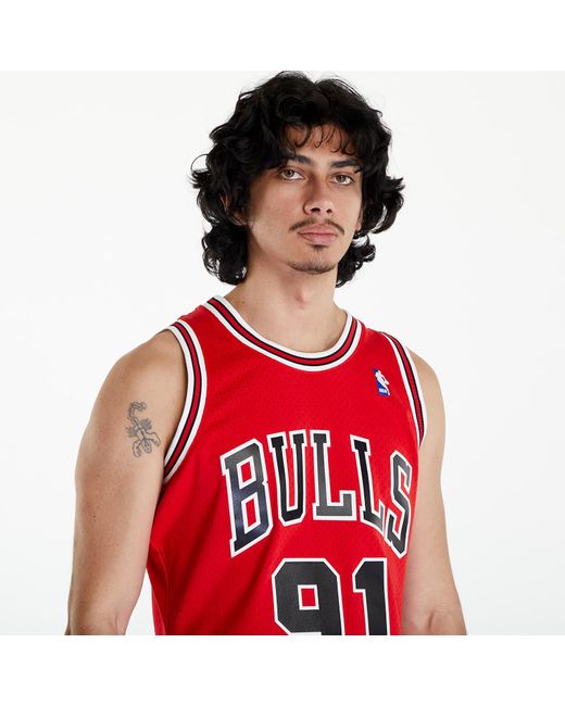 Mitchell & Ness Tank Top Nba Swingman Jersey Chicago Bulls Dennis Rodman 91 in Red für Herren