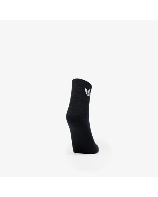 Adidas Originals White Adidas Mid Ankle Sock 3-pack / Medium Grey Heather/ Black