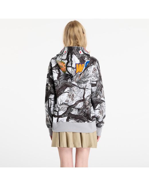 A Bathing Ape Black Sweatshirt Tree Edge Camo Shark Relaxed Fit Full Zip Hoodie