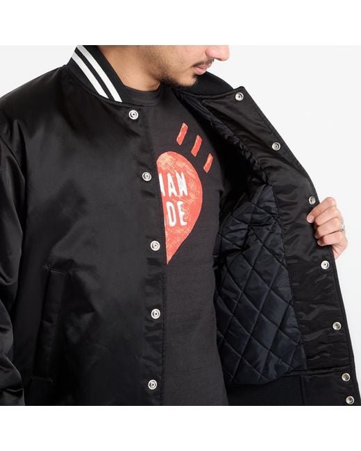 Human Made Black Jacket Nylon Stadium Jacket