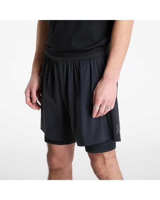 On Shoes Blue 5" Performance 2/1 Shorts for men