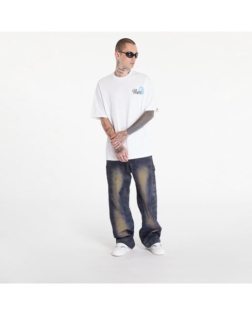 T-shirt cursive college logo relaxed fit short sleeve tee xxl A Bathing Ape pour homme en coloris White