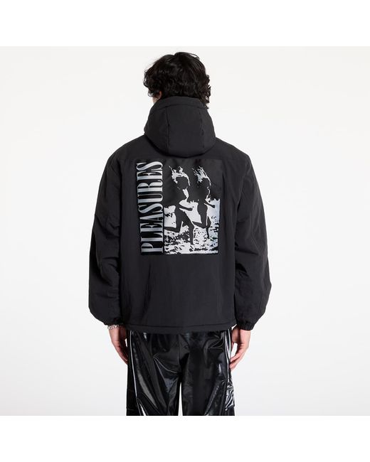 Pleasures Black Jacket Run Hooded Jacket for men