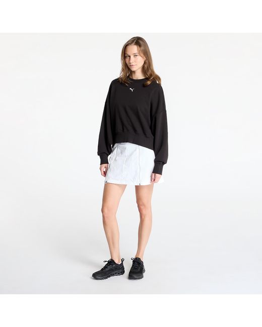 Felpa Wardrobe Essentials Over-Oversized Crew di PUMA in Black