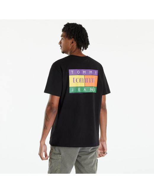 Tommy Hilfiger Black Oversized Serif Flag Back Logo T-shirt for men