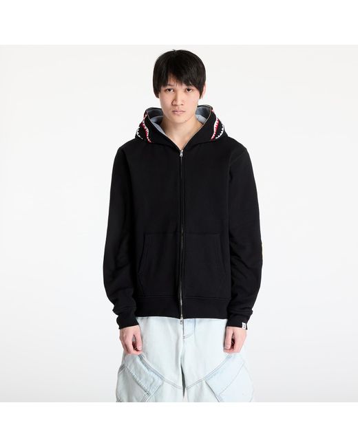 Felpa 2Nd Shark Full Zip Hoodie di A Bathing Ape in Black