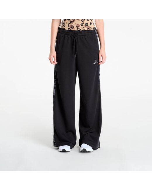 Adidas Originals Black Jogginghosen Adidas Animal Print 3-Stripes Open Hem Pants