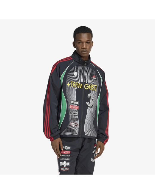 adidas Originals Men's Gray Jacket Adidas Teamgeist Moto Tracktop/ Better Scarlet