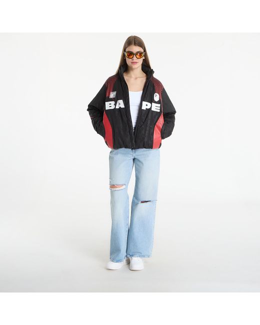 A Bathing Ape Black Jacket Aba Frame Monogram Jacquard Multi Logo Padded Jacket