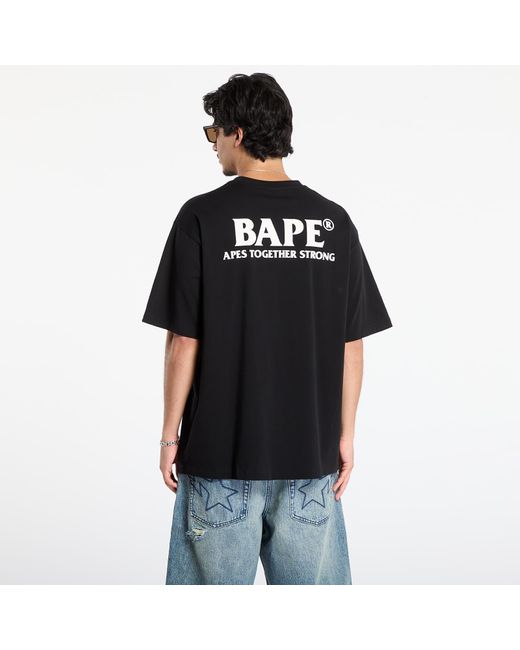 A Bathing Ape Black T-Shirt Frankenstein Bape Logo Relaxed Fit Tee for men