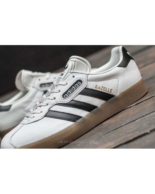 Adidas gazelle super vintage white/ core black/ gum on sale