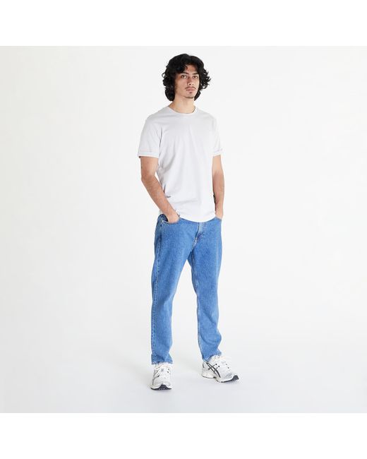 Calvin Klein White Jeans Badge Turn Up Short Sleeve Tee Lunar Rock for men