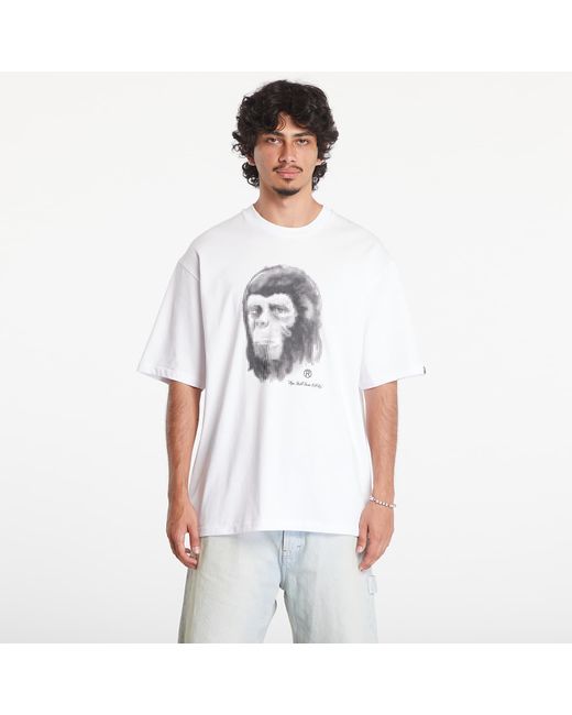 A Bathing Ape White T-Shirt Pixel Comic Ape Head Relaxed Fit Short Sleeve Tee for men