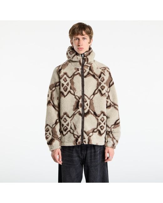 Daily Paper Brown Sweatshirt Burned Shield Sherpa Hoodie for men