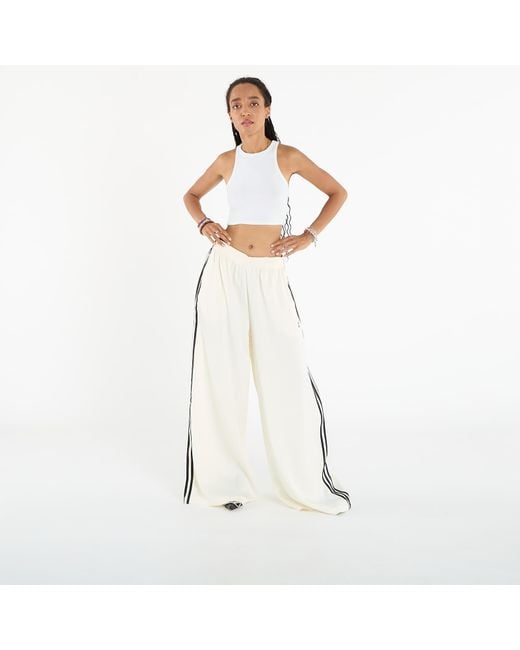 Adidas Originals White Pants Adidas Adicolor Satin Wide Leg Track Joggers Cream/ Three