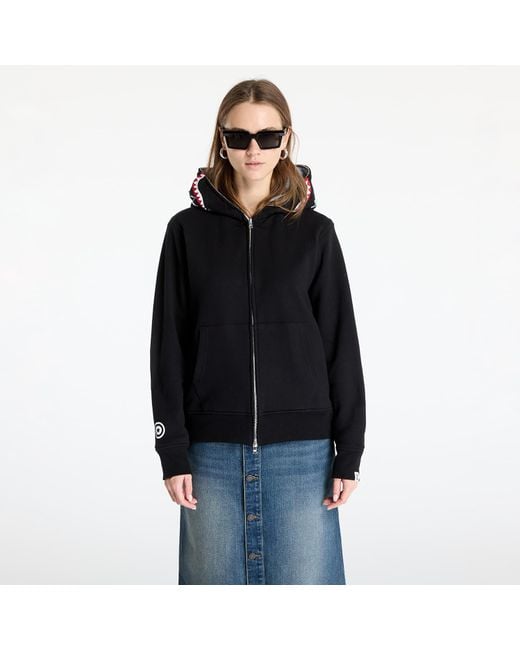 Felpa 2Nd Shark Full Zip Hoodie di A Bathing Ape in Black