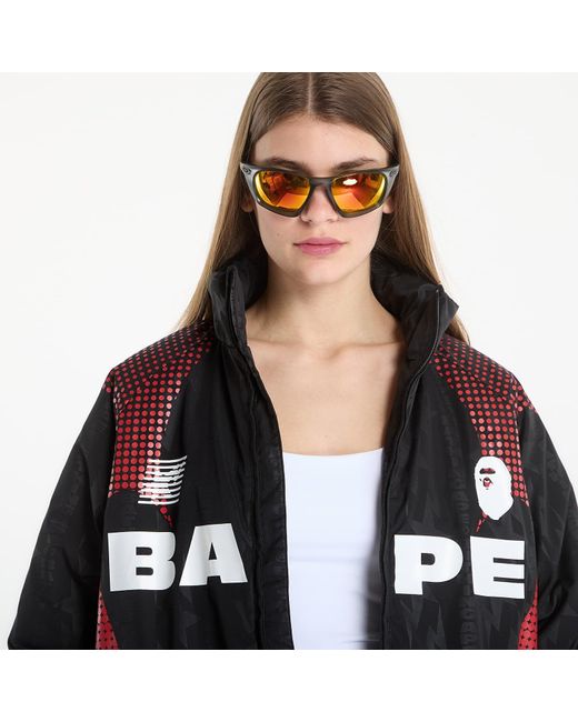 A Bathing Ape Black Jacket Aba Frame Monogram Jacquard Multi Logo Padded Jacket