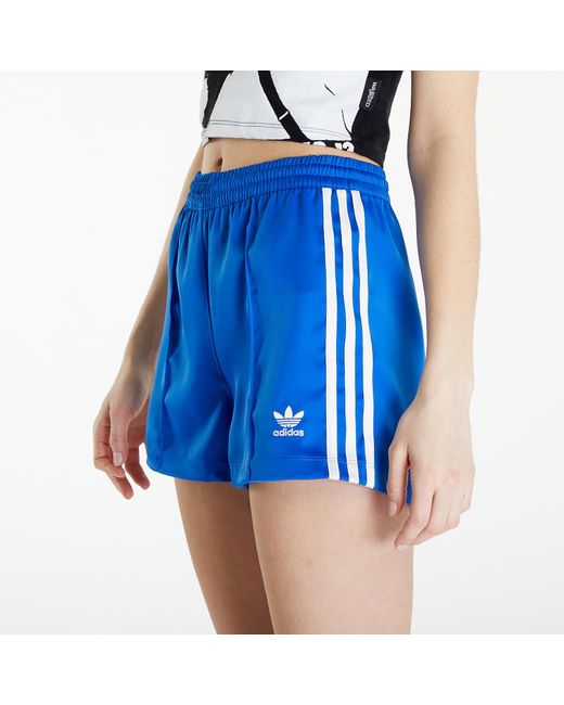 Adidas Originals Blue Adidas 3-Stripes Satin Shorts