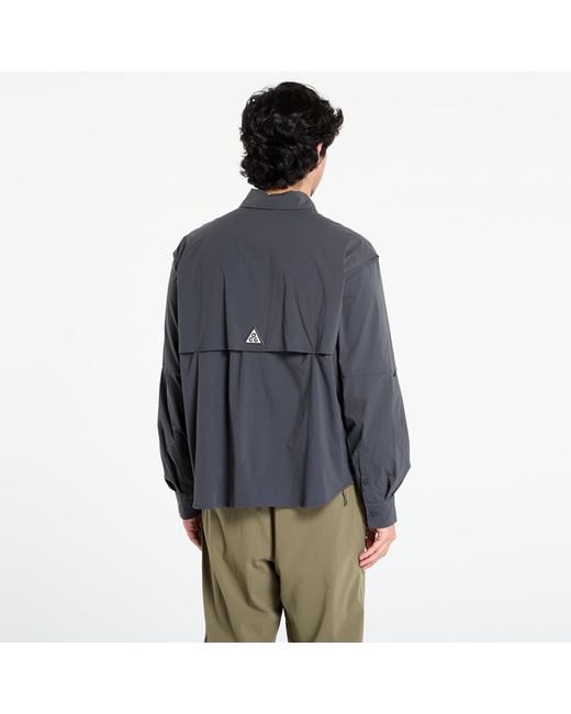 Camicia Acg "Orb Weaver" Dri-Fit Adv Uv Long-Sleeve Shirt Anthracite/ Summit/ Summit di Nike in Blue da Uomo
