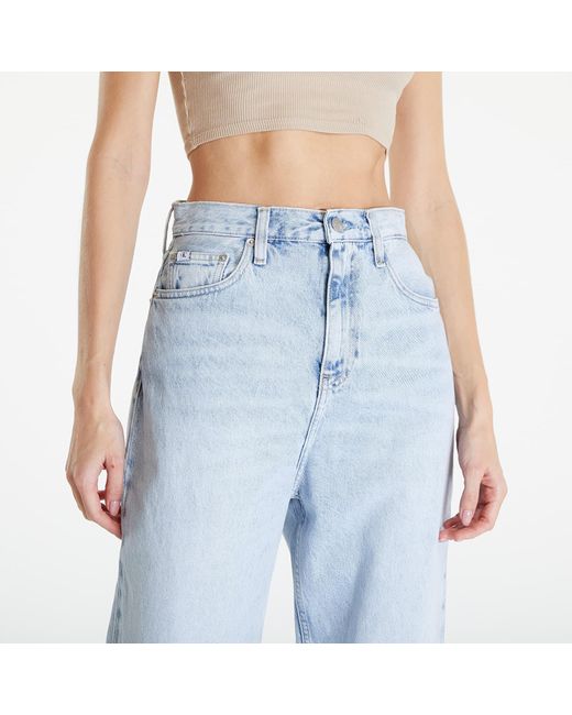 Calvin Klein Blue Jeans High Rise Relaxed Coated Jeans