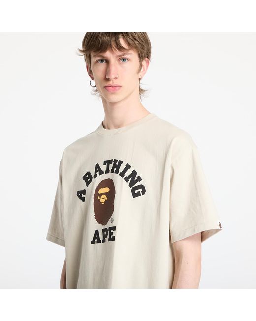 Maglietta College Tee di A Bathing Ape in Natural