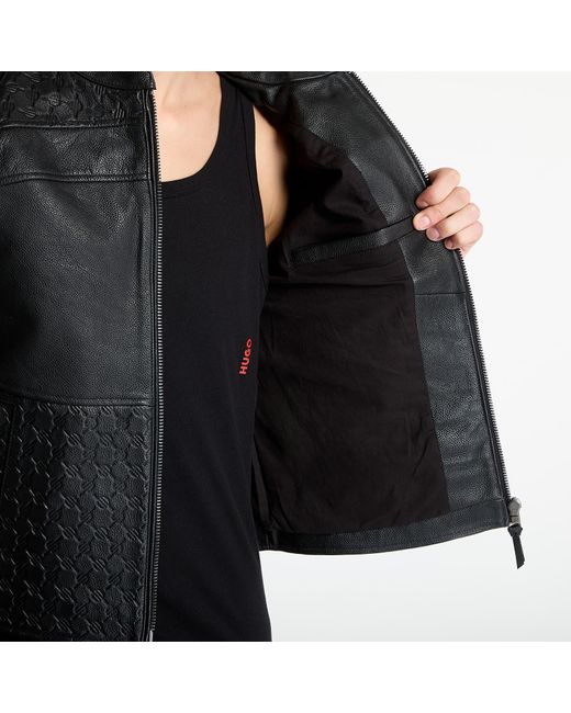 Daily Paper Black Jacket Structured Leather Jacket for men