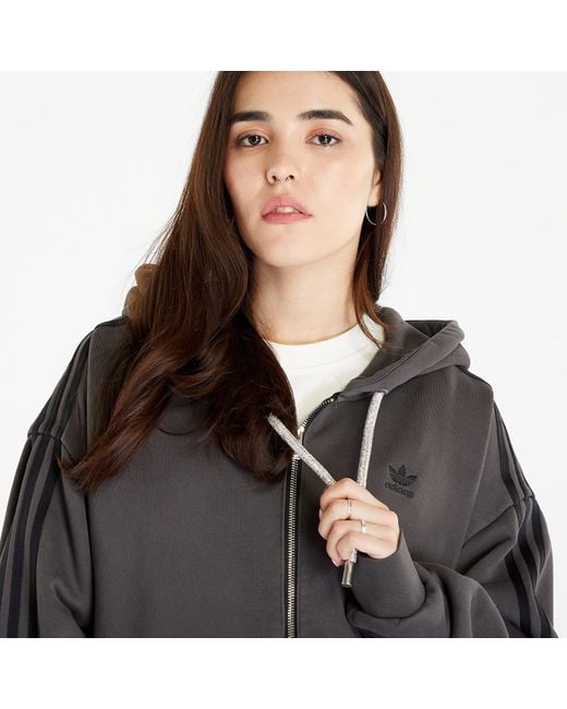 Adidas Originals Gray Adilenium oversized full-zip hoodie